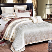 Постельное бельё из сатин-жаккарда евро 4 наволочки - СЖ-27(шампань)