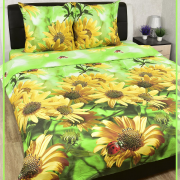 Постельное белье из бязи 2 спальное - Крупные подсолнухи 4227