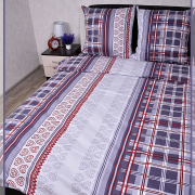 Постельное белье из Шуйской бязи 1,5 спальное - Клетка красная 8900-1