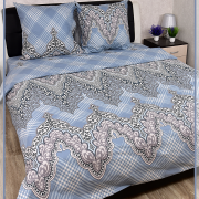 Постельное белье из Шуйской бязи 2 спальное с евро простыней - Кружева 21677-1