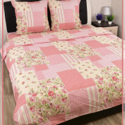 Постельное белье из Шуйской бязи 2 спальное б/ш - Пэчворк розовый 20649-1