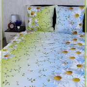 Постельное белье из Шуйской бязи 2 спальное - Полевые ромашки 8169-1