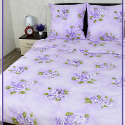Постельное белье из Шуйской бязи 1,5 спальное - Роза сиреневая 6744-3