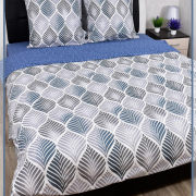 Постельное белье из поплина 2 спальное с простыней на резинке 160х200 - 8078