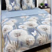 Постельное белье из поплина 2 спальное с евро простыней - 8096