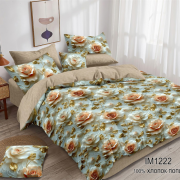 Постельное белье из поплина 2 спальное европростыня - П-629