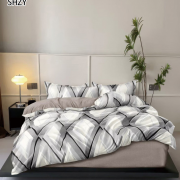 Постельное белье из поплина 2 спальное европростыня - П-63(серый)