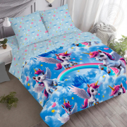 Ткань набивная Поплин 150 см. х 42 м. - Единорожки