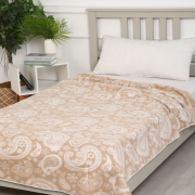 Одеяло байковое 170*205 - Жаккард бежевый Огурцы