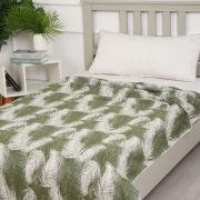 Одеяло байковое 220*205 - Жаккард хаки Перья