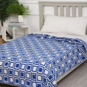 Одеяло байковое 200*200 - Квадраты синий