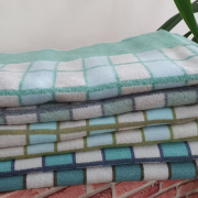 Детское байковое одеяло 100*140 - 80% хлопка бирюзово-зеленый микс