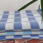 Детское байковое одеяло 100*140 - 80% хлопка сине-голубой микс 1