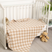  100*140 - Бежевая клетка крупная 100% хлопок