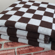 Детское байковое одеяло 100*140 - Коричневая клетка крупная 100% хлопок