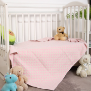 Детское байковое одеяло 100*140 - Розовая клетка мелкая 100% хлопок