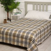 Одеяло шерстяное 30% 200*200 - 500 бежевая клетка