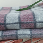 Одеяло шерстяное 50% 140*205 - Серо-бордовая клетка 2 О-1