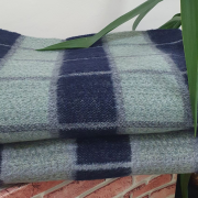 Одеяло шерстяное 50% 140*205 - Серо-сине-зеленая клетка О-1