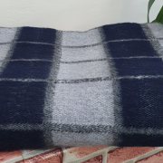 Одеяло шерстяное 50% 140*205 - Серо-синяя клетка 1 О-1