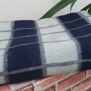 Одеяло шерстяное 50% 140*205 - Серо-синяя клетка 4 О-1