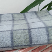 Одеяло шерстяное 50% 140*205 - Серо-зеленая клетка 3 О-1