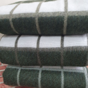 Одеяло шерстяное 50% 140*205 - Зеленая клетка 1 О-1