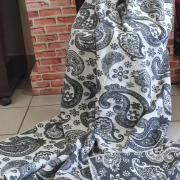 Одеяло шерстяное 70% 140*205 - Жаккард серый Огурцы