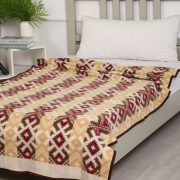 Одеяло шерстяное 70% 130*205 - Орнамент беж. с красн. 2_1