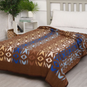 Одеяло шерстяное 70% 130*205 - Ромбики синие 6_1