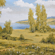 Купон гобеленовый 135x70 - Берёзовая опушка