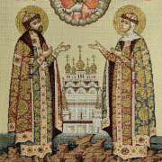 Купон гобеленовый 29x35 - Икона Петра и Февронии