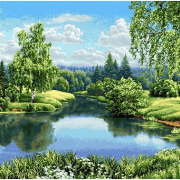 Купон гобеленовый 130x70 - Пейзаж с березами