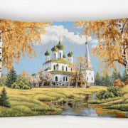 Наволочка гобеленовая 45x63 - Храм у воды
