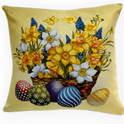 Наволочка гобеленовая 45x45 - Корзина с нарциссами Пасxа