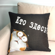 Наволочка гобеленовая 45x45 - Кто здесь?