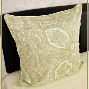 Наперник из тика пуходержащего 60х60 - На молнии Вензель бежевый с кантом